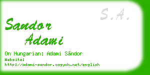 sandor adami business card